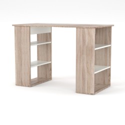Γραφείο 110t 110x55x75cm Σονόμα-Λευκό, με Ράφια TO-110WTABLE