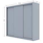 Ντουλάπα Grandio Γκρι 250x60x215cm Ντουλάπα Grandio Γκρι 250x60x215cm