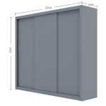 Ντουλάπα Grandio Γκρι 250x60x215cm Ντουλάπα Grandio Γκρι 250x60x215cm