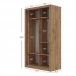 Ντουλάπα Linea Χρυσό Δρυς 120x60x215cm
