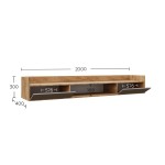Έπιπλο TV Callisto Χρυσό Δρυς-Γκρεζ 200x40x30cm