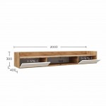 Έπιπλο TV Callisto Χρυσό Δρυς-Λευκό 200x40x30cm