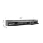 Έπιπλο TV Callisto Σκούρο Δρυς-Γραφίτης 200x40x30cm