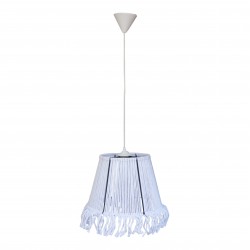 Φωτιστικό Κρεμαστό Μονόφωτο Λευκό Ε27 Φ30x85cm