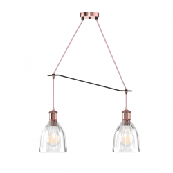 Φωτιστικό Δίφωτο Κρεμαστό Ράγα Γυάλινο Ε27 45x14x80cm