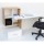 Γραφείο 149x50x105, Λευκό - με Φυσικό, Μοντέρνα Σχεδίαση με Συρτάρι και Ράφια TO-DESKHO1S