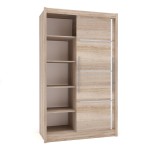 Ντουλάπα Ilona 130x61x215cm Συρόμενη Με Καθρέπτη Sonoma Διακοσμητικά Αλουμίνια και MDF TO-ILO130S