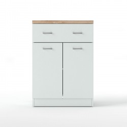 Κομότα ΚΟΜ 2D1S 80x33x85, Λευκό-Σονόμα, 1 συρτάρι και 2 Πόρτες, κατάλληλο για Είσοδο. TO-KOM2D1SWH
