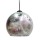 Φωτιστικό Κρεμαστό Γυάλινο Mονόφωτο μπάλα με Ασημένιο φύλλο E27 19*19*80cm  MEC-1910-28