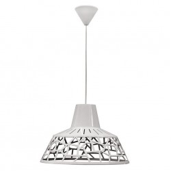 Φωτιστικό Κρεμαστό Μονόφωτο Τρυπητό Λευκό Πλαστικό Ε27 34*34*70cm MEC-226WHITE