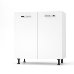 CHARLOTΤE Ντουλάπι Νεροχύτη 80x46.5x82εκ με μεταλλικά χερούλια Λευκό SO-CD80SW
