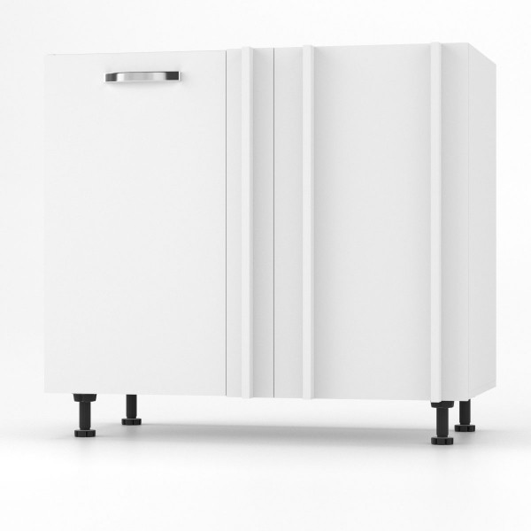 CHARLOTΤE Κάτω Ντουλάπι Γωνίας 90x50x82εκ με μεταλλικά χερούλια Λευκό SO-CDU100W