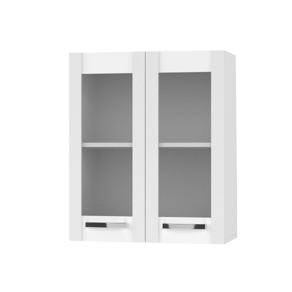CHARLOTΤE Πάνω Ντουλάπι Με Τζάμι 60x30.5x71.8εκ με μεταλλικά χερούλια Λευκό SO-CV60GW CHARLOTΤE Πάνω Ντουλάπι Με Τζάμι 60x30.5x71.8εκ με μεταλλικά χερούλια Λευκό SO-CV60GW