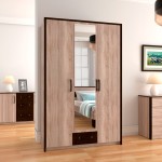 Ντουλάπα Scarlet 3D 136x58x212cm Με Καθρέπτη και MDF Διακόσμηση, Sonoma-Wenge SO-SCARLET3D Ντουλάπα Scarlet 3D 136x58x212cm Με Καθρέπτη και MDF Διακόσμηση, Sonoma-Wenge SO-SCARLET3D