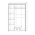 Ντουλάπα Scarlet 3D 136x58x212cm Με Καθρέπτη και MDF Διακόσμηση, Sonoma-Wenge SO-SCARLET3D Ντουλάπα Scarlet 3D 136x58x212cm Με Καθρέπτη και MDF Διακόσμηση, Sonoma-Wenge SO-SCARLET3D