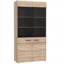 Βιτρίνα Solo 100x41x197cm Sonoma με Wenge και MDF Καμπυλωτό τελείωμα στις πόρτες TO-SOLO2W