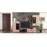 Σύνθεση TV Solo 4 τεμαχίων 293x41x184cm Sonoma με Wenge ,MDF Καμπυλωτό τελείωμα TO-SOLO