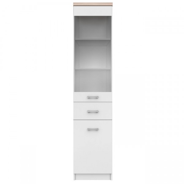 Top Mix Βιτρίνα 40x33x183cm Λευκή-Σονόμα TO-TOP1D1W1SW