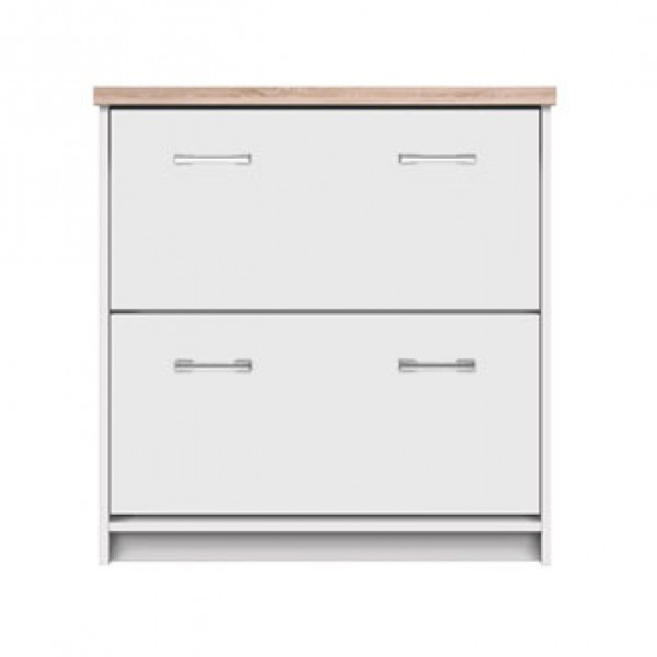Παπουτσοθήκη Top Mix 80x27x85cm Λευκή-Σονόμα, 2 συρτάρια ειδικά για παπούτσια  TO-TOPBUT2KW