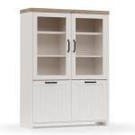 VERNE BITPINA 114.8x37.2x153cm χρώμα Λευκό/Φυσικός Δρυς. TO-VERNEWIT2W2D