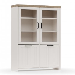 VERNE BITPINA 114.8x37.2x153cm χρώμα Λευκό/Φυσικός Δρυς. TO-VERNEWIT2W2D