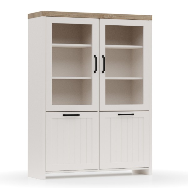 VERNE BITPINA 114.8x37.2x153cm χρώμα Λευκό/Φυσικός Δρυς. TO-VERNEWIT2W2D