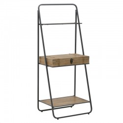 INART ΡΑΦΙΕΡΑ ΜΕΤΑΛΛΙΚΗ/ΞΥΛΙΝΗ ΜΑΥΡΗ/NATURAL 60X45X145 3-50-196-0038