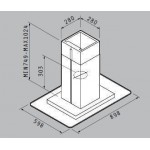 Pyramis Cielo 90 Απορροφητήρας Νησίδα Inox & Γυαλί