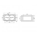 Pyramis Basic E33/33 Ανοξείδωτος Νεροχύτης 86x43,5 Ένθετος