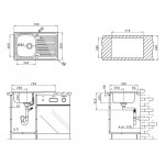 Pyramis Amaltia 79x50 1B 1D Ανοξείδωτος Νεροχύτης Ένθετος Γυαλισμένος 107117801