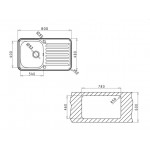 Pyramis Space Mini 80x48 1B 1D Ανοξείδωτος Αντιστρεφόμενος Σαγρέ Ένθετος Νεροχύτης 108722501