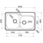 Pyramis Space Mini 80x48 2B Ανοξείδωτος Νεροχύτης Λείος Ένθετος 108716501