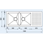 Sanitec Punto Quadra 10907 (116x50) ΣΑΤΙΝΕ νεροχύτης αντιστρεφόμενος