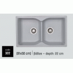 Sanitec Eclectic 322 ( 81 x 50cm) Ένθετος Νεροχύτης από Συνθετικό Γρανίτη