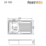 Fortinox Slender 24100 Ανοξείδωτος Νεροχύτης Inox 78,5x44,5εκ.