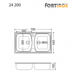 Fortinox Slender 24200 Ανοξείδωτος Νεροχύτης Inox 78,5x44,5εκ.