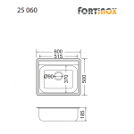 Fortinox Valley 25060 Ανοξείδωτος Νεροχύτης Λείος Ένθετος 60x50εκ.