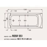SANITEC ROSA 551 (160X70cm) Μπανιέρα Ακρυλική