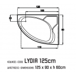 SANITEC LYDIA 542 R/L (125X90cm) ΔΕΞΙΑ Η ΑΡΙΣΤΕΡΗ Ακρυλική Μπανιέρα