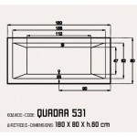 Sanitec Quadra 531 (180x80cm) Μπανιέρα Ακρυλική