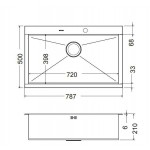 Apell Amalthea 9672 Ανοξείδωτος Νεροχύτης Ένθετος 78,6x49,8 Λείος