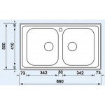 SANITEC Cometa 11424 (86 x 50) Σατινέ Ένθετος Νεροχύτης