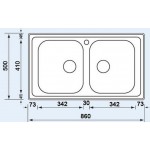 SANITEC Cometa 11494 (86 x 50)  Σαγρέ Ένθετος Νεροχύτης