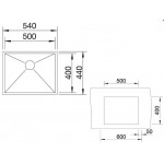 Blanco Zerox 500 U 54x44 cm Υποκαθήμενος Νεροχύτης Λείος Inox