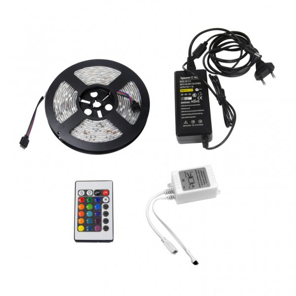 Σετ Αδιάβροχη Ταινία LED 5 μέτρων RGB 5050SMD High Power 12V με τηλεχειριστήριο