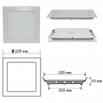 Led Panel 18W Τετράγωνο Φωτιστικό Πάνελ Οροφής 22,5cm