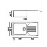 ΝΕΡΟΧΥΤΗΣ Γρανιτένιος Elleci Tekno 480 100x50 Σειρά METALTEK