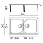 ΝΕΡΟΧΥΤΗΣ Γρανιτένιος Elleci Tekno 450 86x50 Σειρά Granitek LGT450