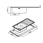 Apell Linear 8515 Ανοξείδωτος Νεροχύτης 100x50 με 1 Γούρνα και Ποδιά Δεξιά