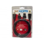 Oem HDMI 3σε1 Καλώδιο HDMI 1.5m με Αντάπτορες MiniHDMI και MicroHDMI